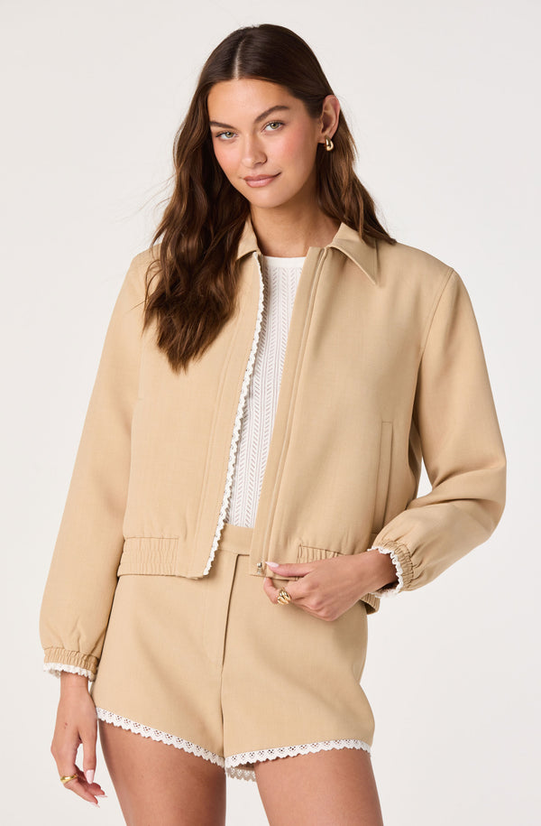 Reid Scallop Trim Bomber Jacket