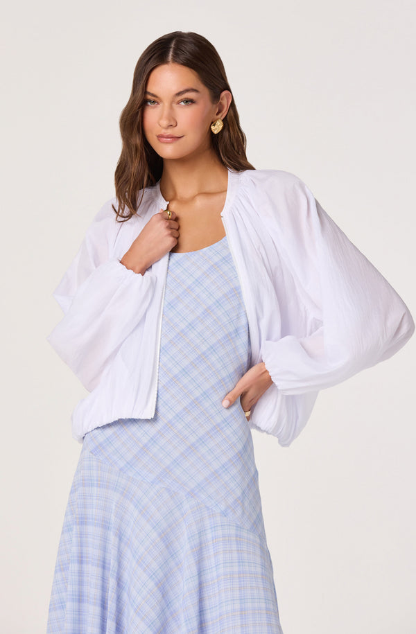 Blanche Semi-Sheer Bomber Jacket - Image 3