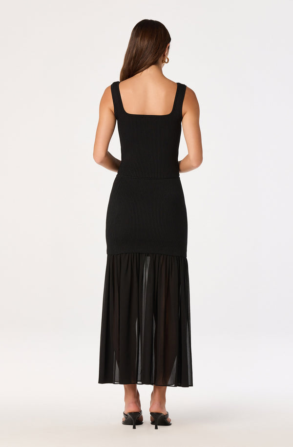 Halie Mixed Media Maxi Skirt - Image 3
