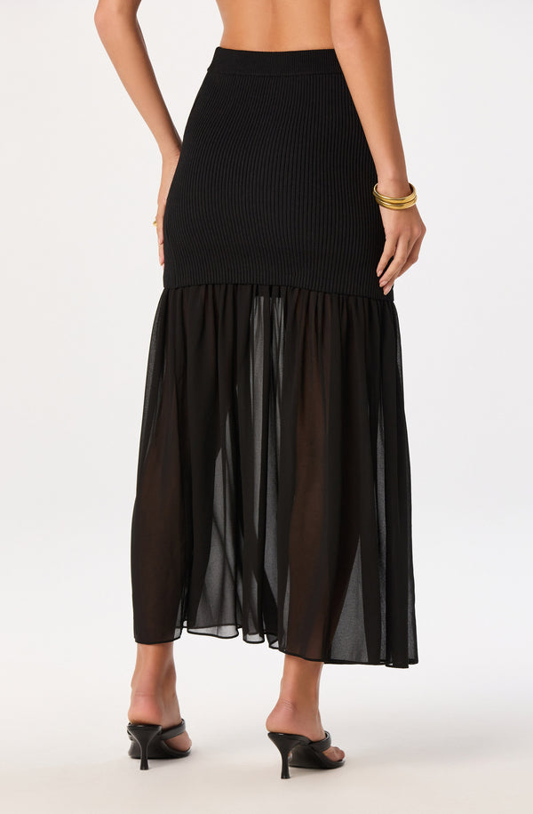 Halie Mixed Media Maxi Skirt - Image 5